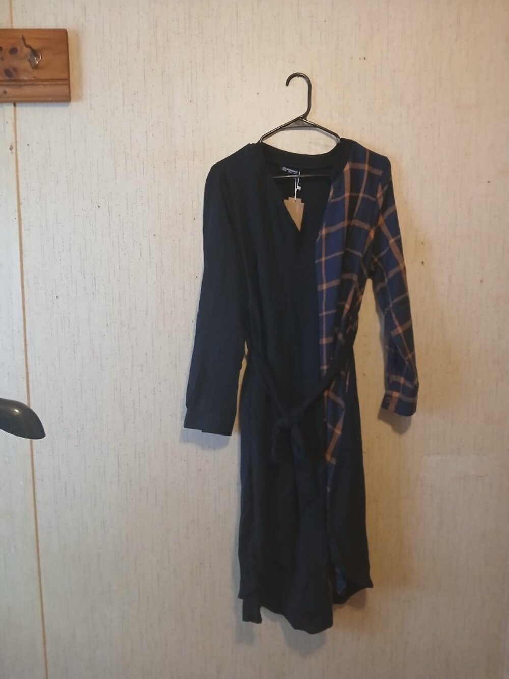 BloomChic Colorblock Plaid Midi Dress